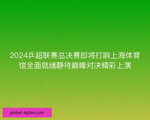 2024乒超联赛总决赛即将打响上海体育馆全面就绪静待巅峰对决精彩上演